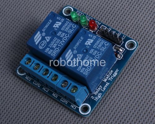 12v 2-channel relay module high level triger relay shield for arduino output new for sale