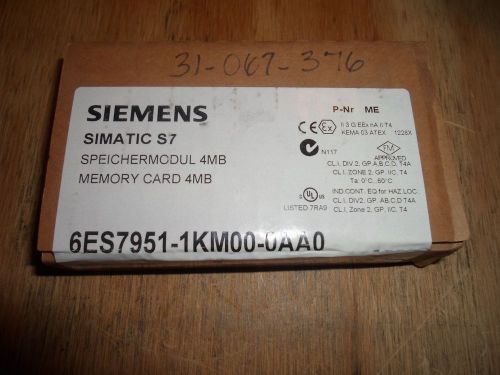 SIEMENS 6ES7951-1KM00-0AA0 MEMORY CARD 4 MB (NEW IN FACTORY SEALED BOX)