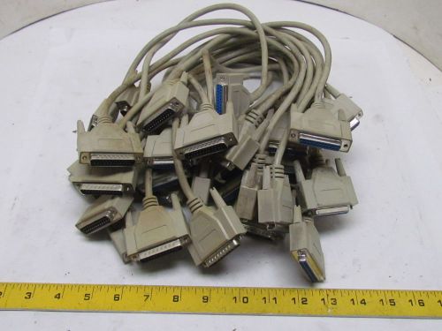 20&#034;in Cable DB25 male plug to DB-25 female Jack 25pin D-SUB RS232 Wire Lot of 18