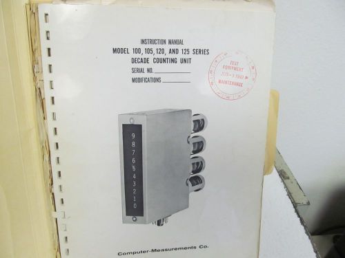 Computer measurements 100,105,120,125 decade counting instruction manual for sale
