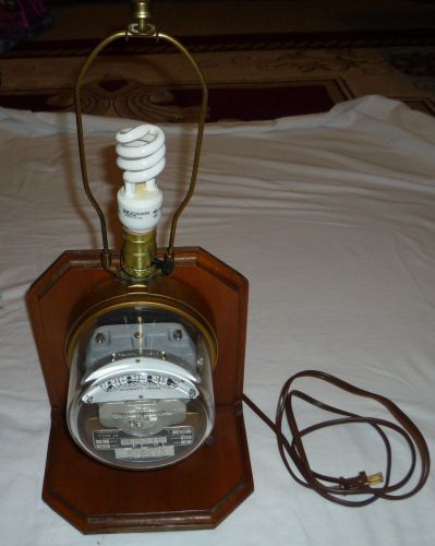 Vintage Sangamo Electric Co Meter Table Lamp Light Working Movement Spins