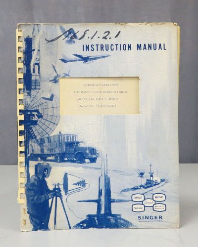 Singer Gertsch CRB-3/CRB-1241R-1 Complex Ratio Bridge Instruction Manual