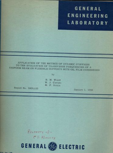 General Electric - General Engineering Laboratory - Report No. 58GL123