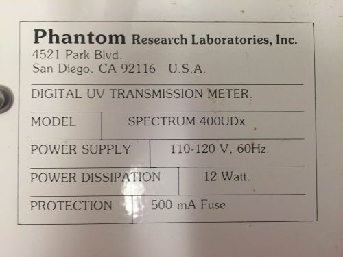 Phantom Digital UV Transmission Meter Spectrum 400 UDx