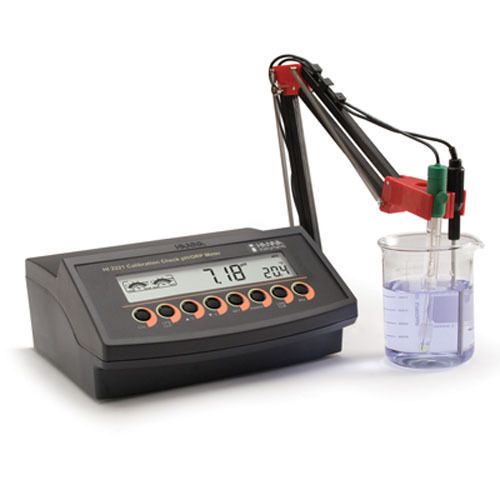 Hanna Instruments HI2221-01 Cal check lab pH meter, 0.01 res, 115V