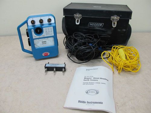 Biddle megger 250260 direct reading earth tester w/cables, manual &amp; calibrator for sale