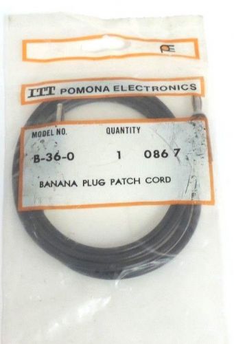 New itt pomona electronics b-36-0 banana plug patch cord b360 for sale