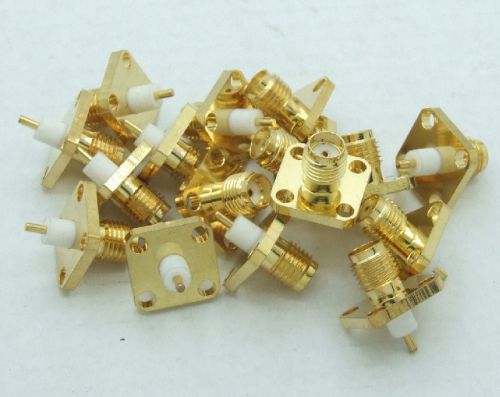 5pcs copper sma female with 4 holes flange connector sma square soldering for sale