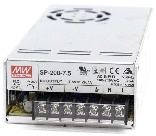 Mean well sp-200-7.5 power supply 200w 7.5vdc 26.7a for sale