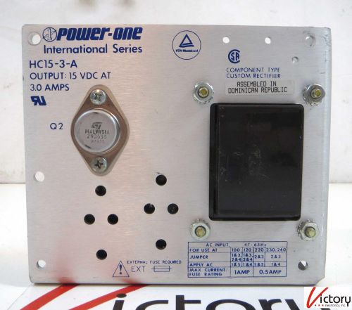 Used Power-One Power Supply, 100-240, 15 VDC @ 3.0A, HC15-3-A