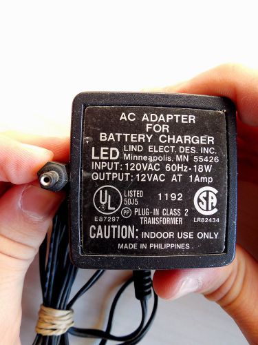 Lind Elect Des Inc. AC Power Supply Adapter Charger #1192; 12 VAC 1 Amp