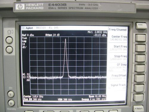 Agilent e4403b esa-l series spectrum analzyer, 9 khz to 3 ghz, 90 day warranty for sale