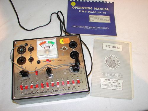 Very Nice EMC  Model 213 Tube Tester + Manuals Tested and Working