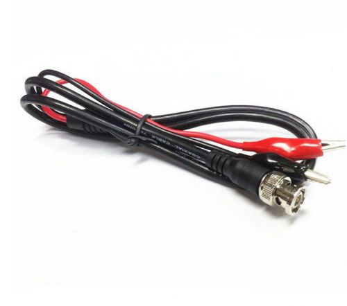 1x coaxial cable bnc male to crocodile clip test lead 1m for sale