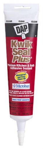 Dap kwik seal plus, 5.5 oz, clear, kitchen &amp; bath microban caulk 18546 for sale