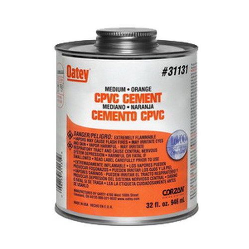 Oatey SCS 31131 Orange CPVC Medium Body Cement, 32 oz Can