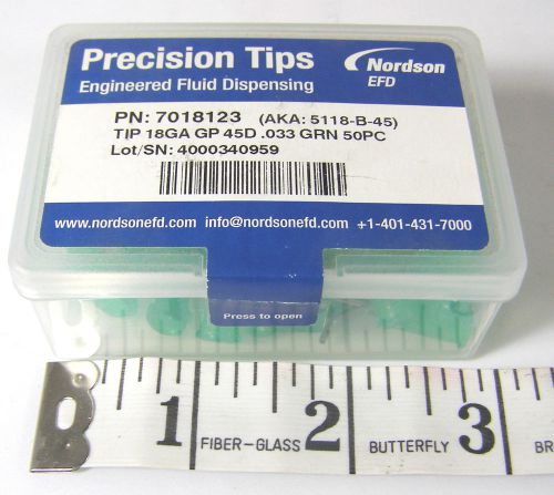 50 ea precision dispensing tips 18 awg 45° bend, 1/2&#034; tip nordson efd 7018123 for sale