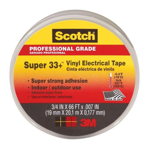 Qty of 4 rolls / scotch® super 33+™ vinyl electrical tape, 3/4 x 66&#039; free ship for sale