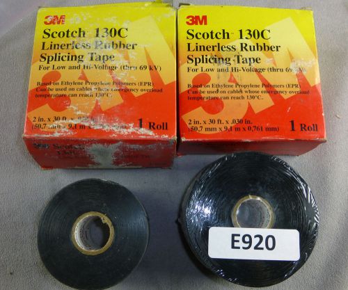 3M Scotch Linerless Rubber Splicing Electrical Tape 103C 2 Rolls 2&#034; x 30 ft
