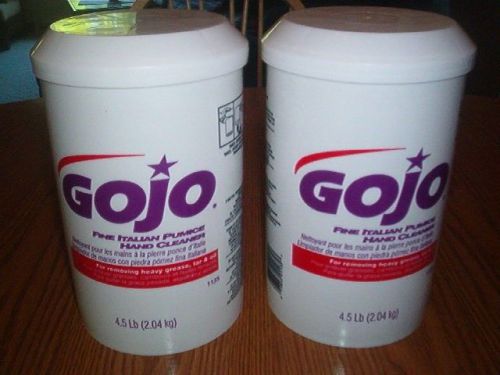 Two (2) 4.5 lb.each gojo fine italian pumice hand cleaner 9 lb. total!!! 1135 for sale