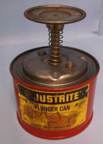 Justrite 1 pint / .473 liters plunger can 10008 for sale
