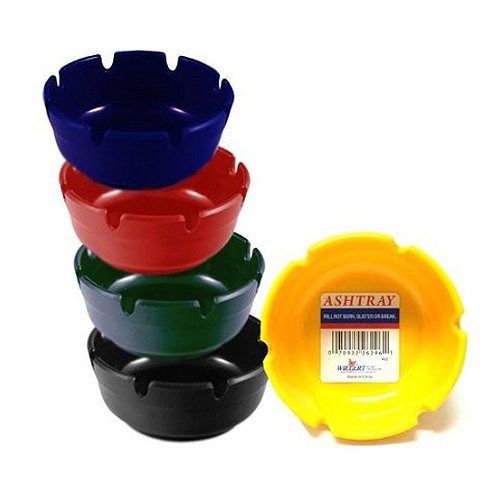 12-Pack 4-Inch Round Melamine Patio Ashtray in Assorted Colors Berak Resistant