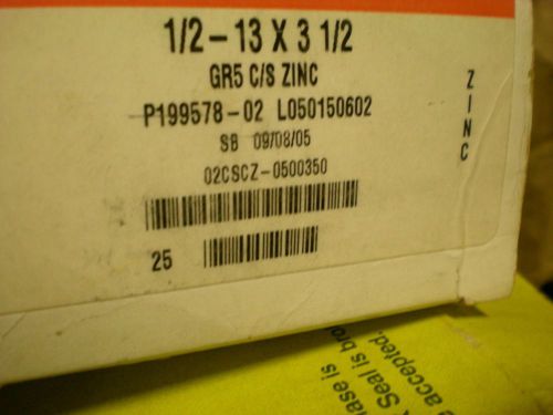 1/2-13 X 3-1/2 Grade 5 Hex bolt (25pcs) Zinc