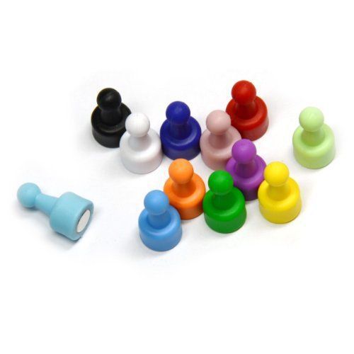 NEW CMS 24 Pieces of Assorted Color Neodymium Magnetic Push Pins Hold FREE SHIP
