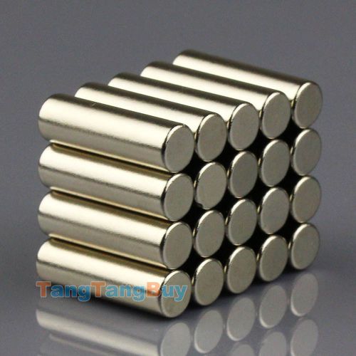 20pcs strong disc round cylinder rare earth neodymium magnets 6mmx 20mm n50 for sale