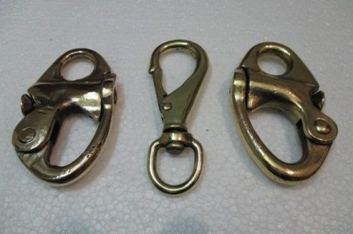Brass swivel eye snap shackle lot 3 pieces for sale