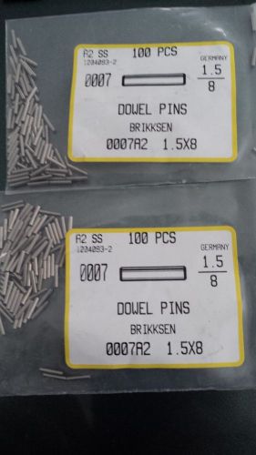 BRIKKSEN Dowel Pins  /  100 PCS per pack x 8 packs. 1.5X8  A2 SS