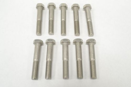 Lot 10 new the f593h316 stainless hex cap screw standard 3/4 - 9 x 4-1/2 b247189 for sale