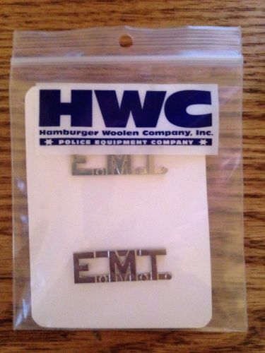 Brand New 1/2&#034; Letters Collar Pins  Firefighter EMT Emergency Medical Technician