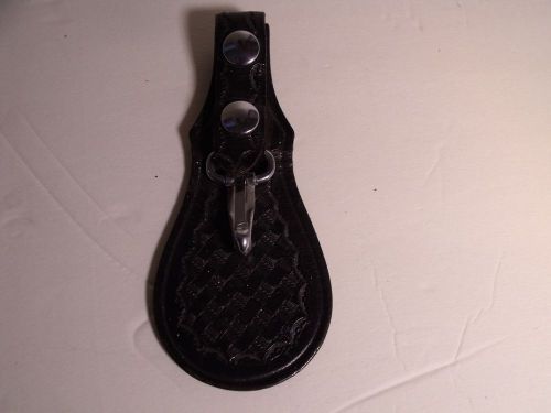 Leather basket weave uniform protector key clip. for sale