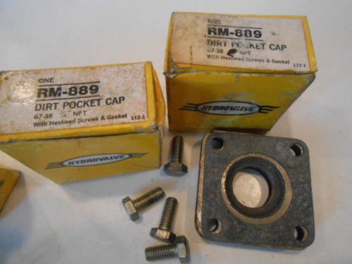 3 HYDROVALVE RM-889 DIRT POCKET CAP 67-38  W/SCREWS &amp; GASKET