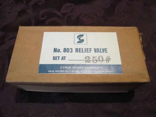 CYRUS SHANK 803 RELIEF VALVE 1/2&#034; INSET x 3/4&#034; NEW OLD STOCK