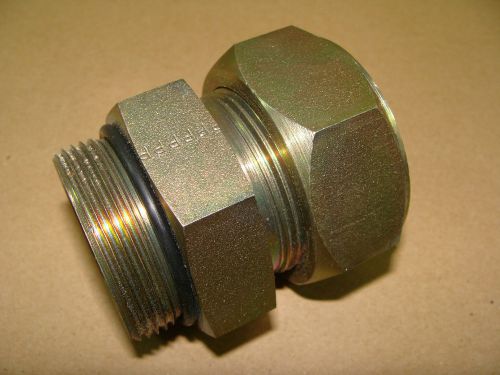 Parker 24-f5bu-s 1-1/2&#034; sae - orb straight connector compression tube fitting for sale