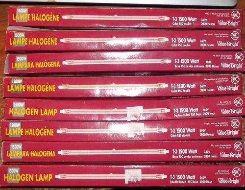 LOT of 8  Halogen 1500 T 3 Lamp Bulbs 1500WDouble ended RCS Base New in Box 2000