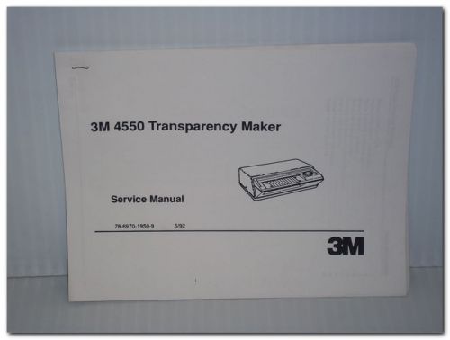 3M 4550 TRANSPARENCY MAKER SERVICE MANUAL 78-6970-1950-9 78697019509