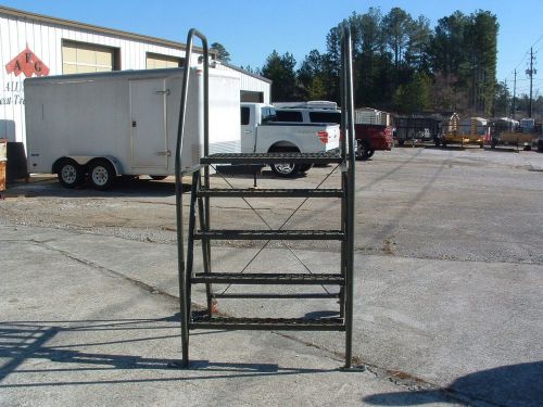 Four step metal platform, 48&#034;h x 36&#034;w, with tilt and roll wheels **new** for sale