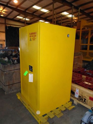 STANDARD 60 GALLON YELLOW FLAMMABLE SAFETY CABINET 34 X 34 X 65 REFURBISHED