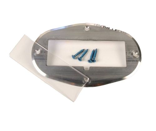 8.5&#034; x 5&#034; oval floor label kit, aluminum frame, 2&#034;x6&#034; clear lexan inserts for sale