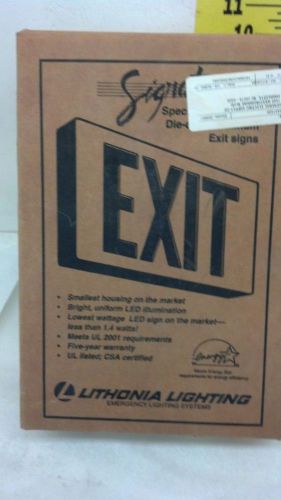 LITHONIA LIGHTING LE-S-1-G-120/277 DIE CAST LED EXIT GREEN LETTER BATTERY POWER