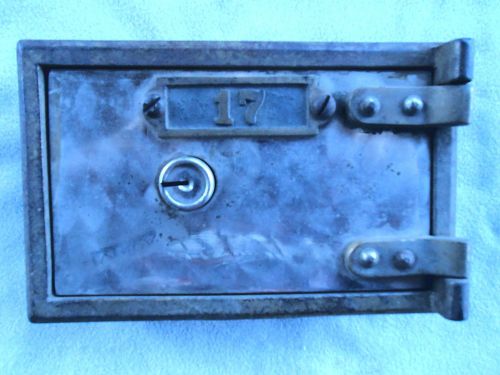 VTG BANK SAFE DEPOSIT BOX LOCK DOOR POSTAL BOX BRASS METAL #17 BUSINESS LOCK BOX