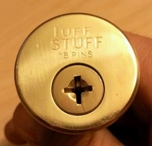 High Security Lock Rim/Mortise Cylinder 18 Pins on 3 sides Tuff Stuff Brass