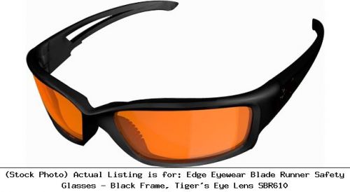 Edge Eyewear Blade Runner Safety Glasses - Black Frame, Tiger&#039;s Eye Lens SBR610