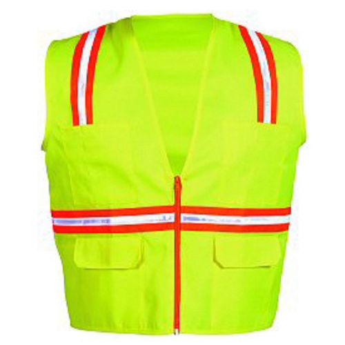 New V4122 Multi--Pocket Yellow Safety Vest surveyor style V4122 Size XXL(2XL)