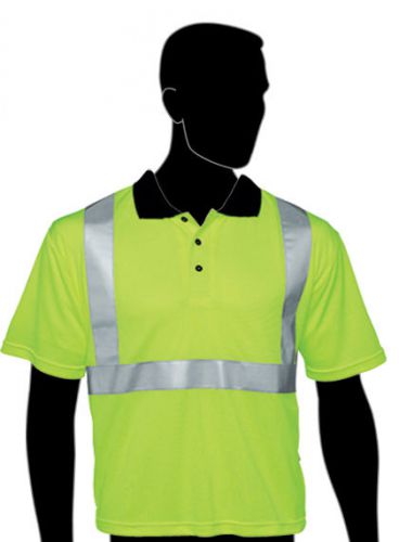 Polo Shirt, ANSI Class 2 Compliant, Lime Green, XL - 6 Shirts only $16.33/shirt