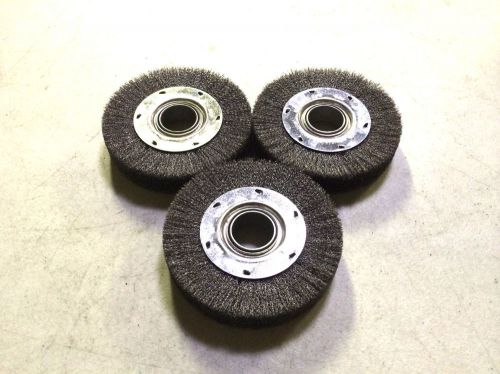 3 NEW USA 4-1/4&#034; X 2&#034; CRIMPED WIRE WHEEL BRUSHES MEDIUM FACE #81101