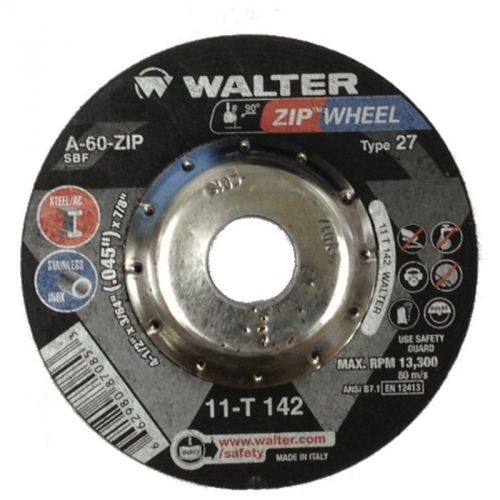 Walter 11T142 4-1/2X3/64X7/8 High Performance Zip Wheels Type 27 A60 Grit|Pkg.25